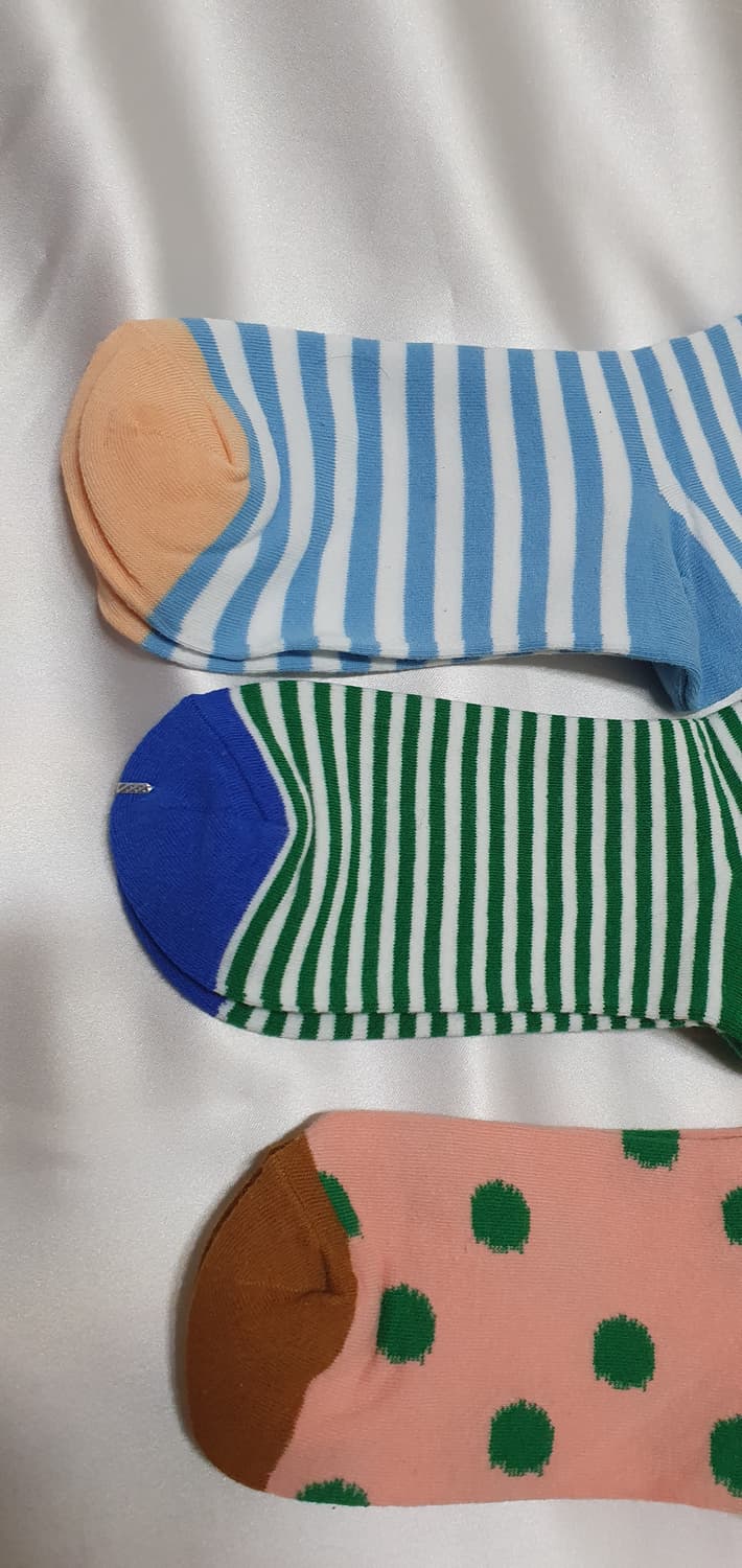 블루 그린 살구 도트 스트라이프 Bonne Maison 본메종 양말 상품이미지6