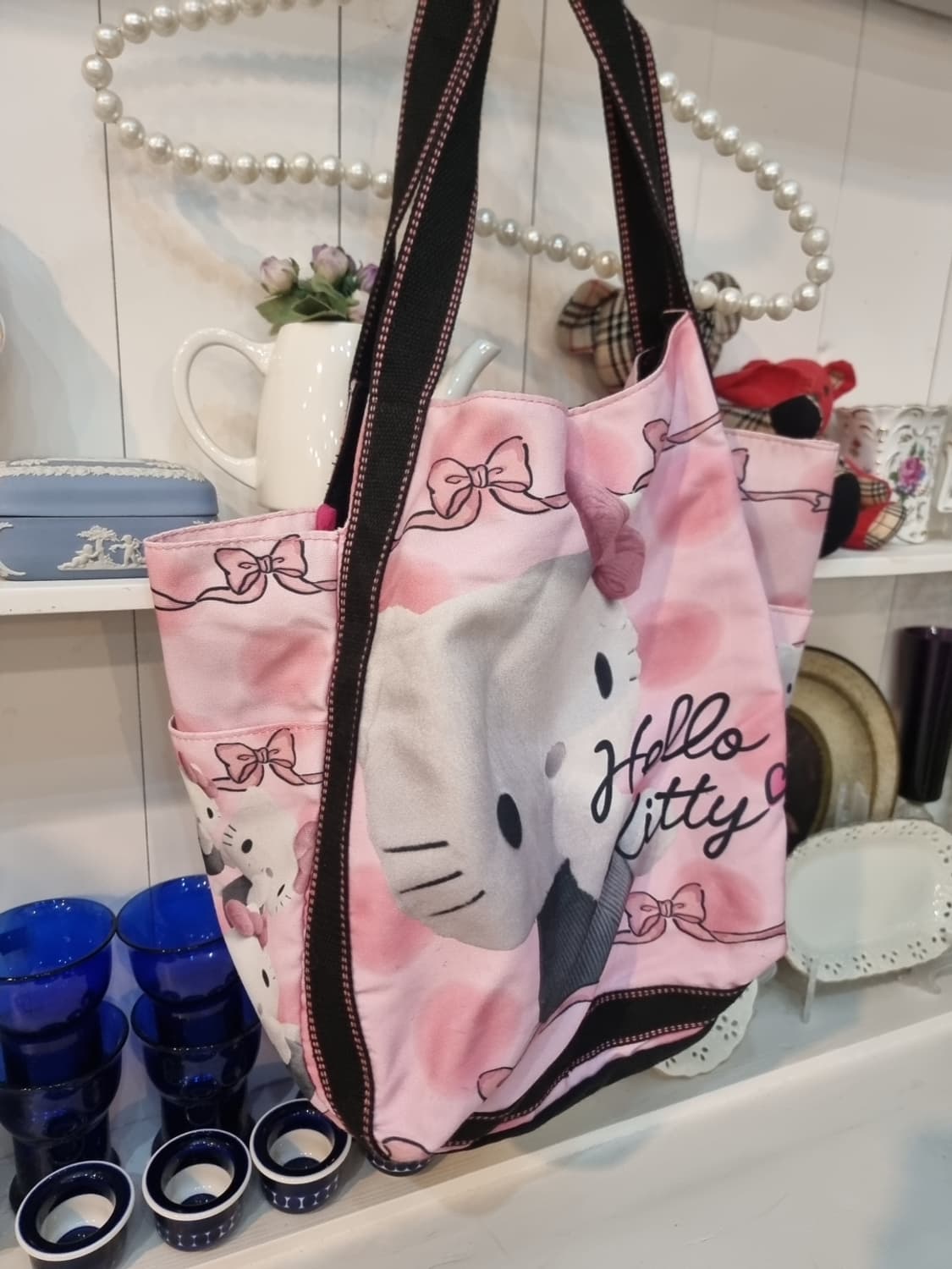 헬로키티  디아리시모 콜라보 리본 토트백 상품이미지3