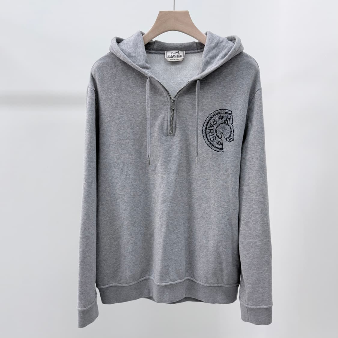 [S+급/2XL] 에르메스 크루드 후드 반집업 그레이 상품이미지1