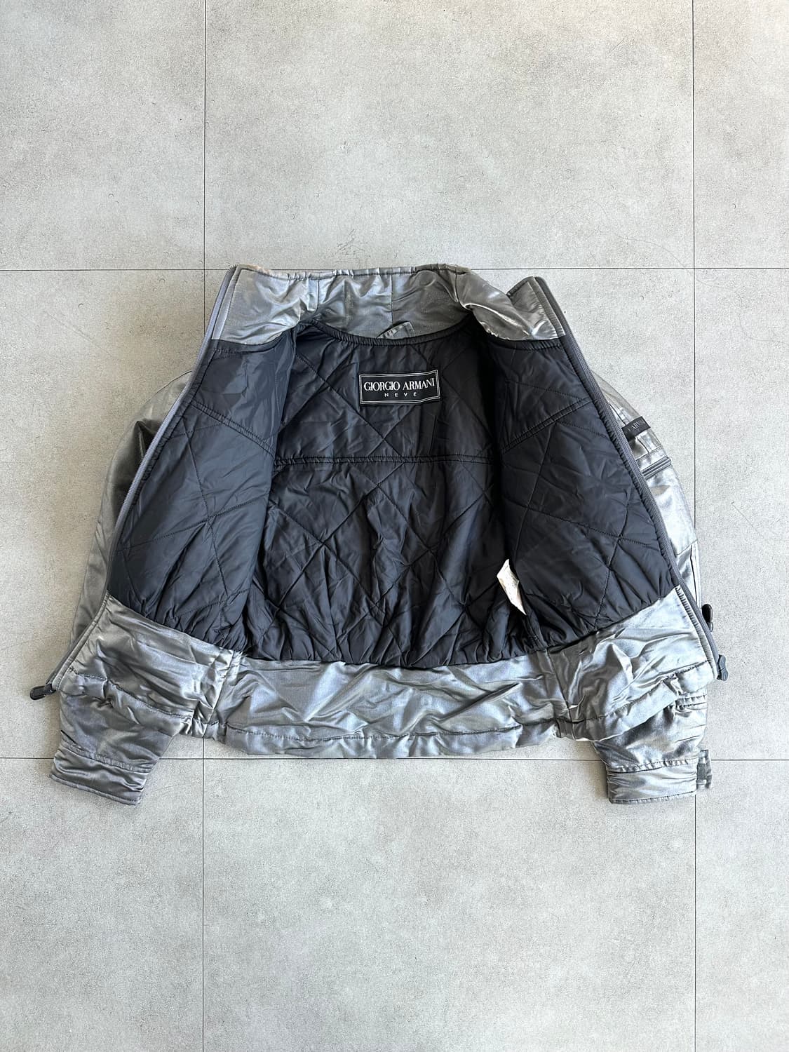 조르지오 아르마니 1997AW 아카이브 실버 봄버 자켓 상품이미지7