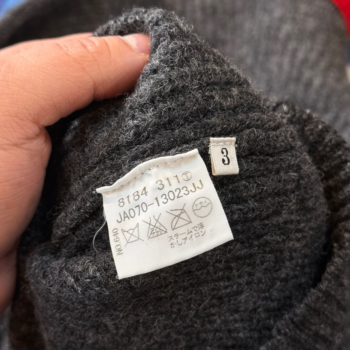 타케오 키쿠치 일본 디자이너 울 스웨터 터틀넥 레드 포인트 상품이미지7