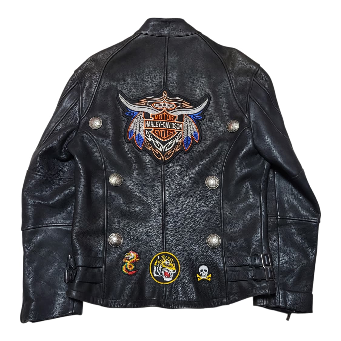 (L) 90s 빈티지 소가죽자켓 라이더자켓 카우하이드자켓 상품이미지2