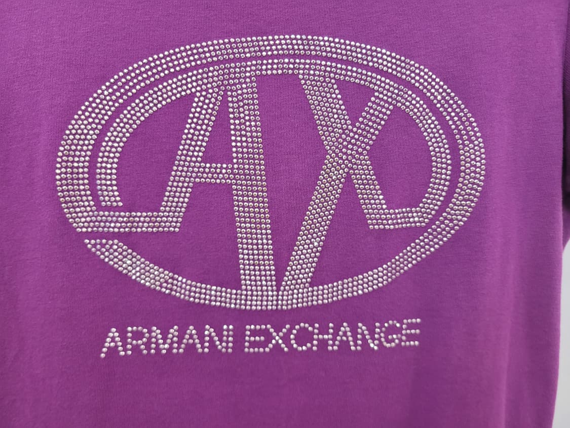 아르마니 익스체인지 핫픽스 로고 퍼플 반팔 티셔츠 S사이즈 상품이미지4