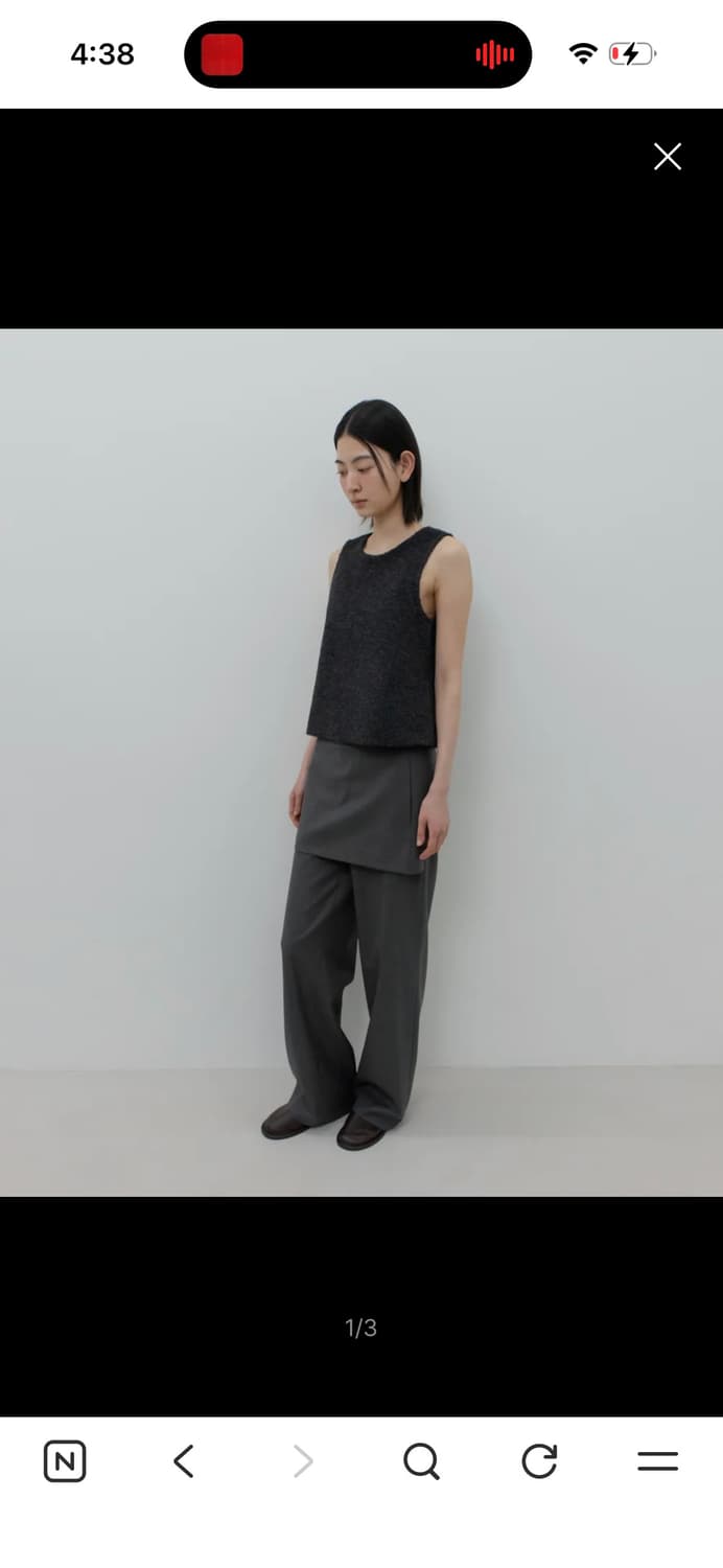 GBH apparel 레이어드 스커트 팬츠 그레이 M  상품이미지2
