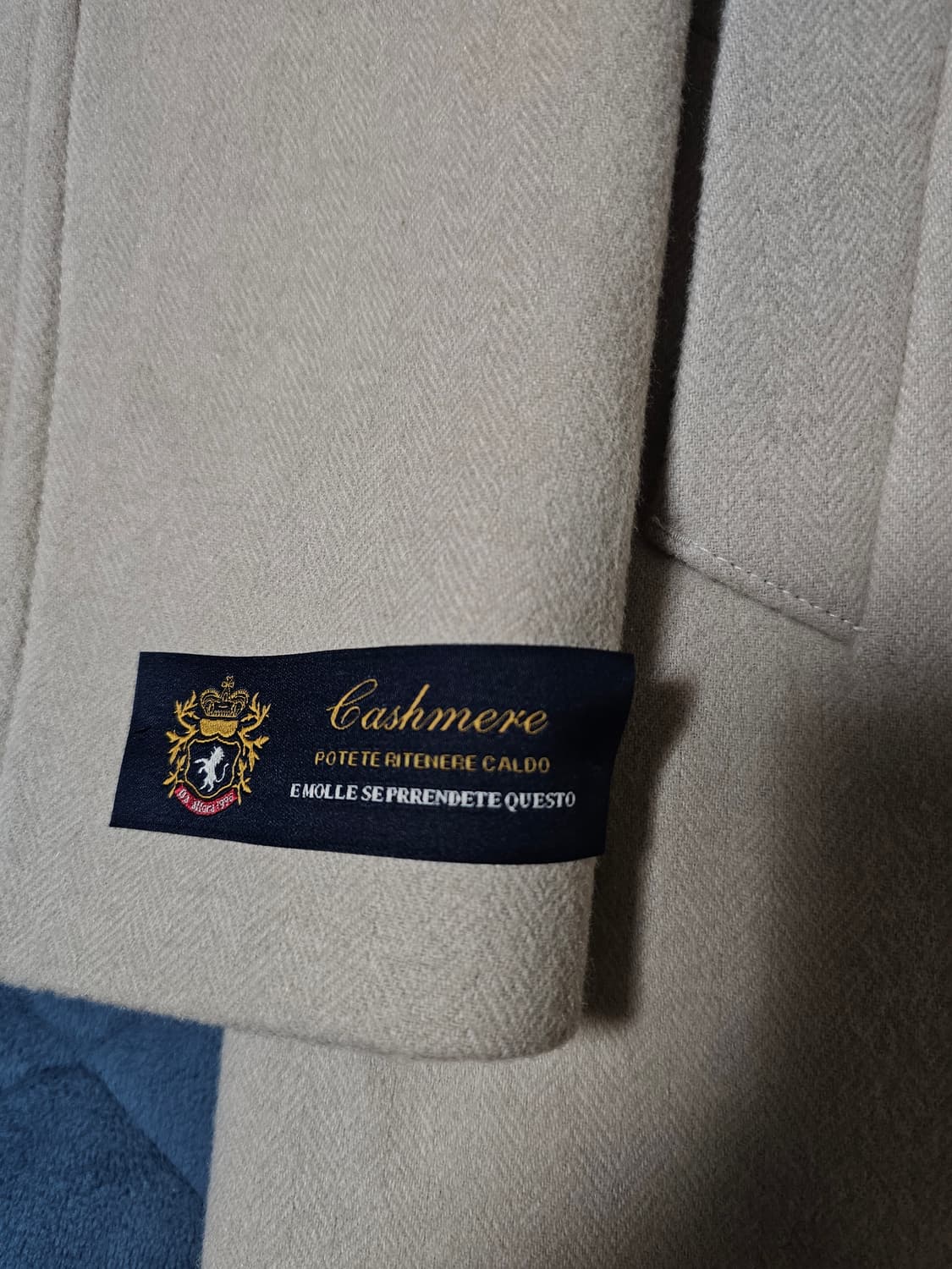 지오송지오 헤링본 패턴 벨티드 캐시미어 코트 상품이미지4