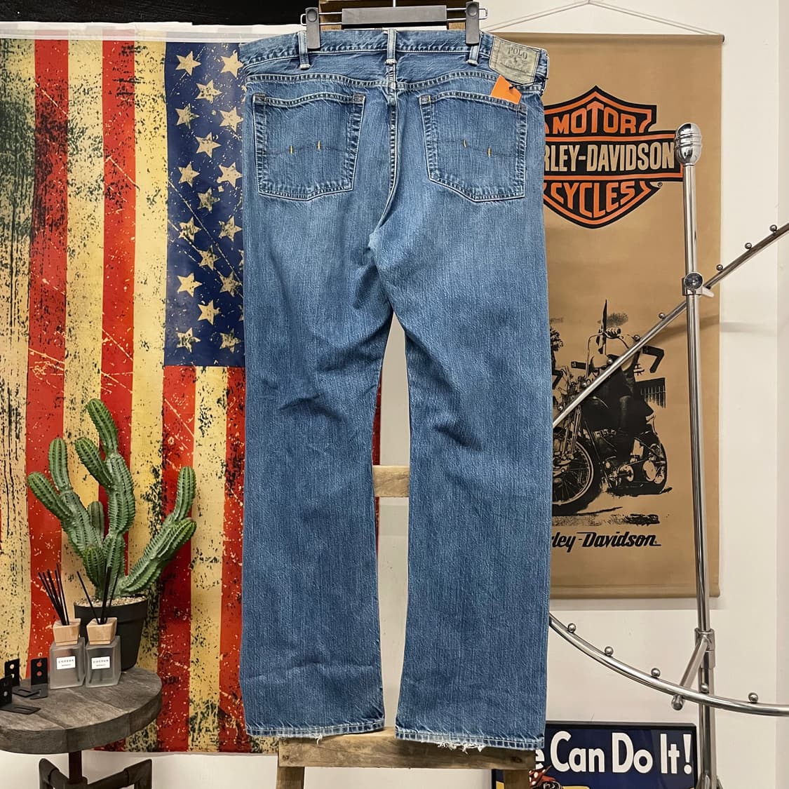 80s 폴로 랄프로렌 빈티지 USA 중청 데님 팬츠 상품이미지2