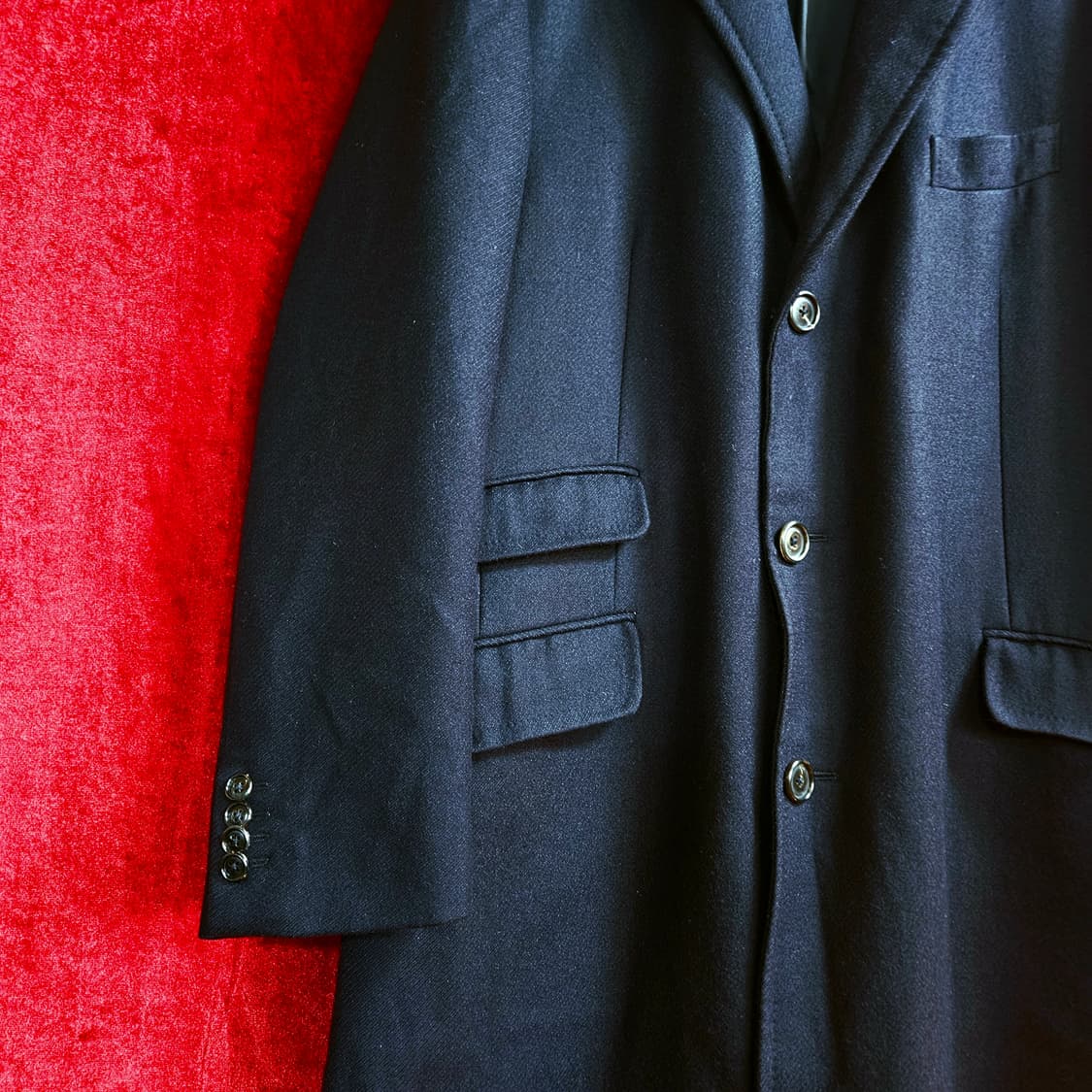 에르메네질도 제냐 Wool 100% 네이비 루즈핏 롱 코트 54size 상품이미지3