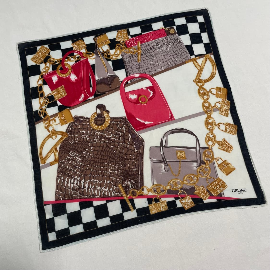 [택포] 셀린느 코튼 손수건 핸드백 쁘띠 스카프 상품이미지1