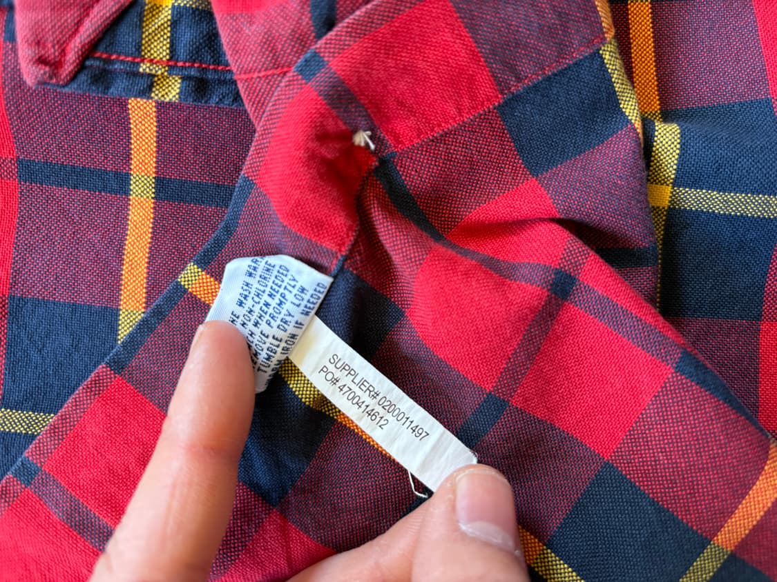 폴로 빅사이즈 레드 체크 셔츠 3XB 상품이미지5