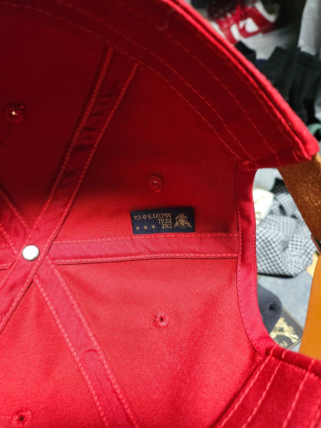 크림발 1회착) 리얼맥코이 볼캡 레드 상품이미지5