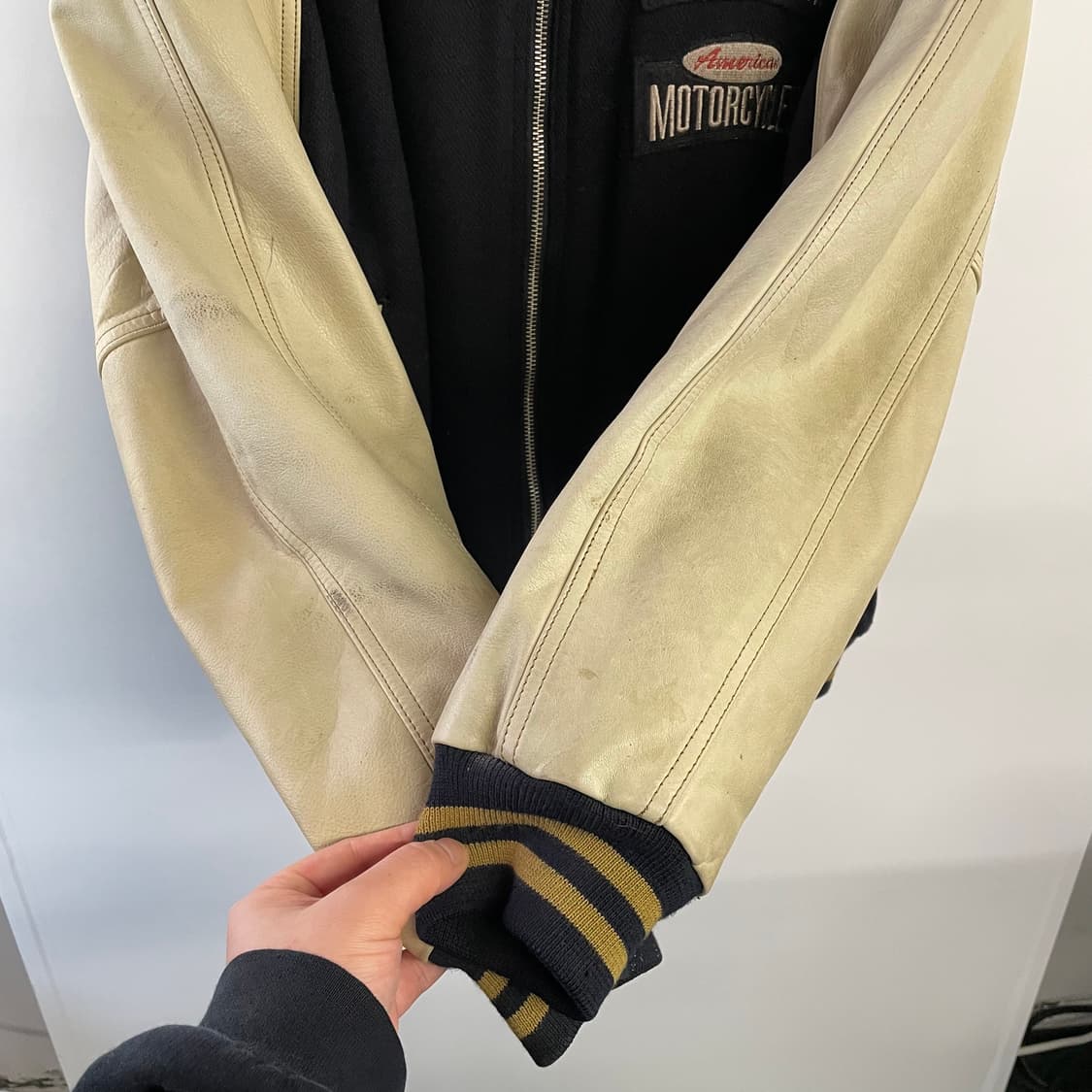 90s 할리데이비슨 가죽 바시티자켓 상품이미지6