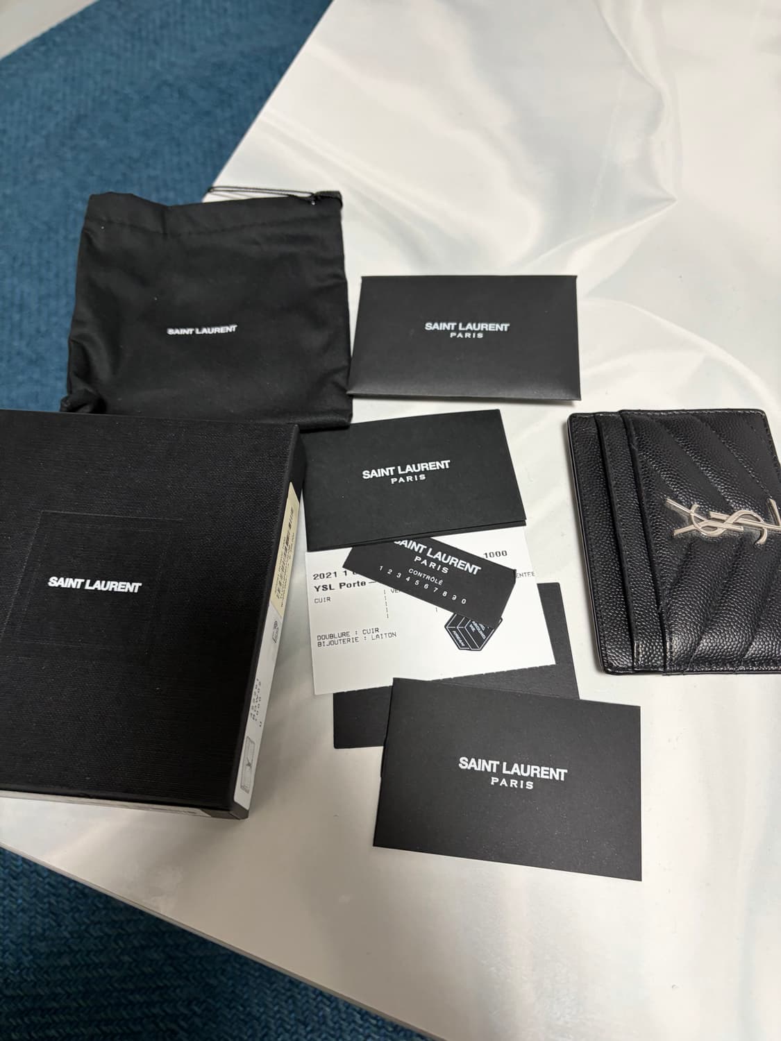 입생로랑 마틀라세 카드지갑 은장 상품이미지3