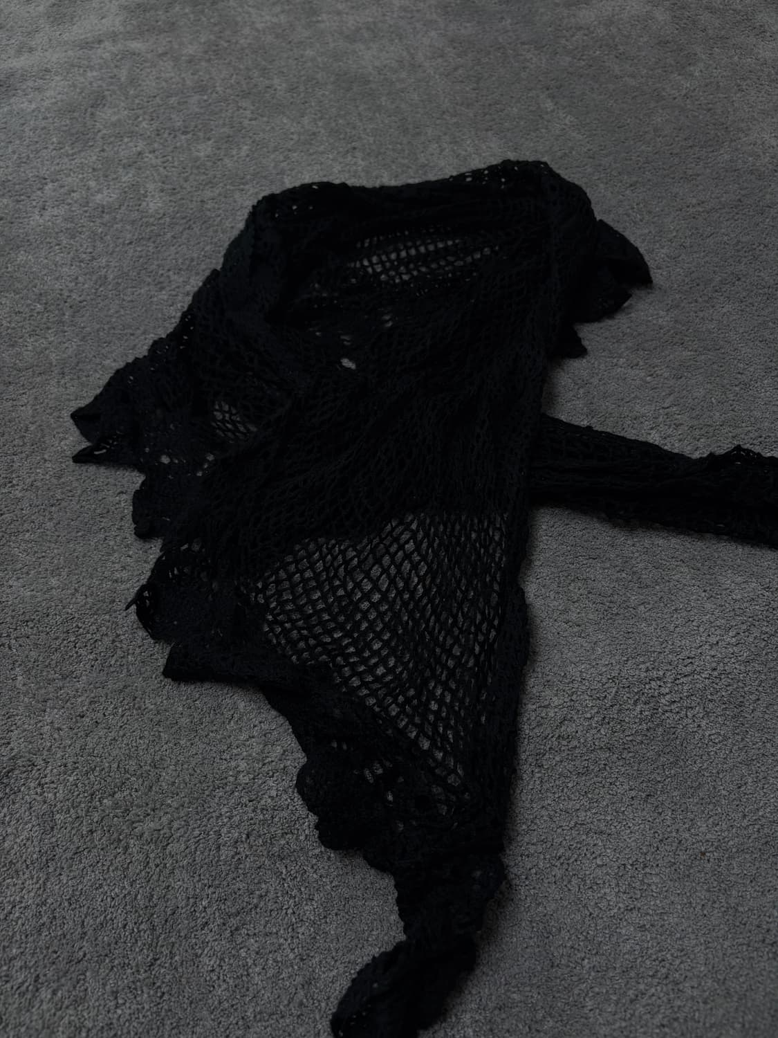 Vintage v-kei punk mood black scarf 상품이미지3