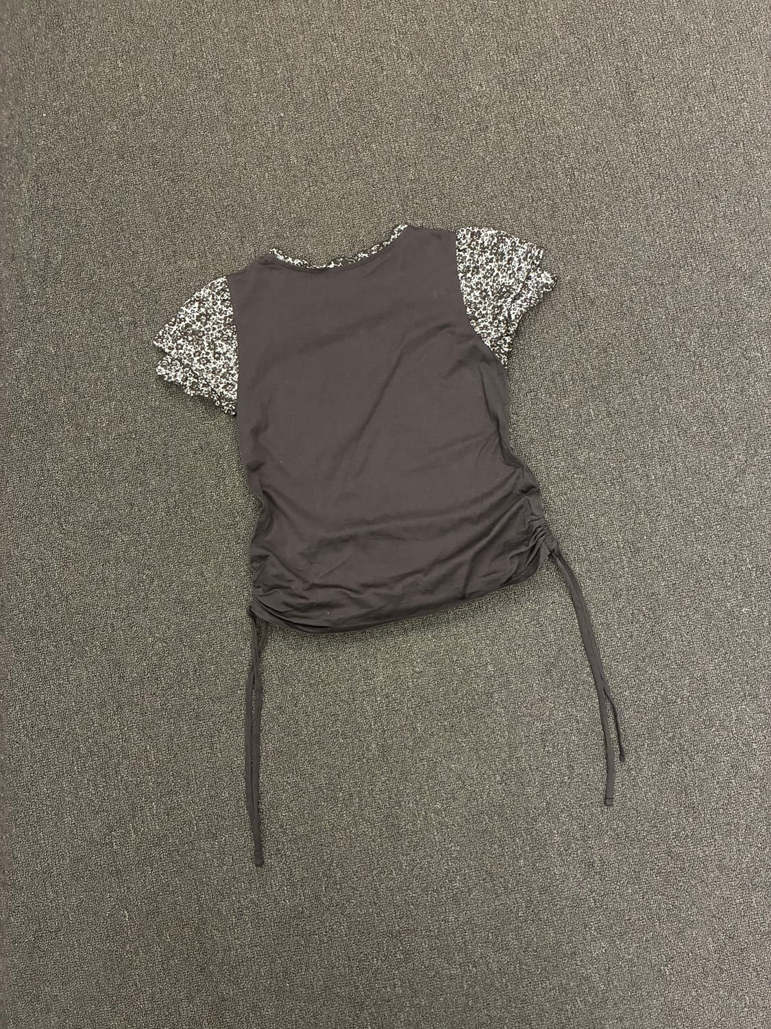 OS)Japanese vintage 여성 셔링 디테일 꽃무늬 포인트 반팔 상품이미지6