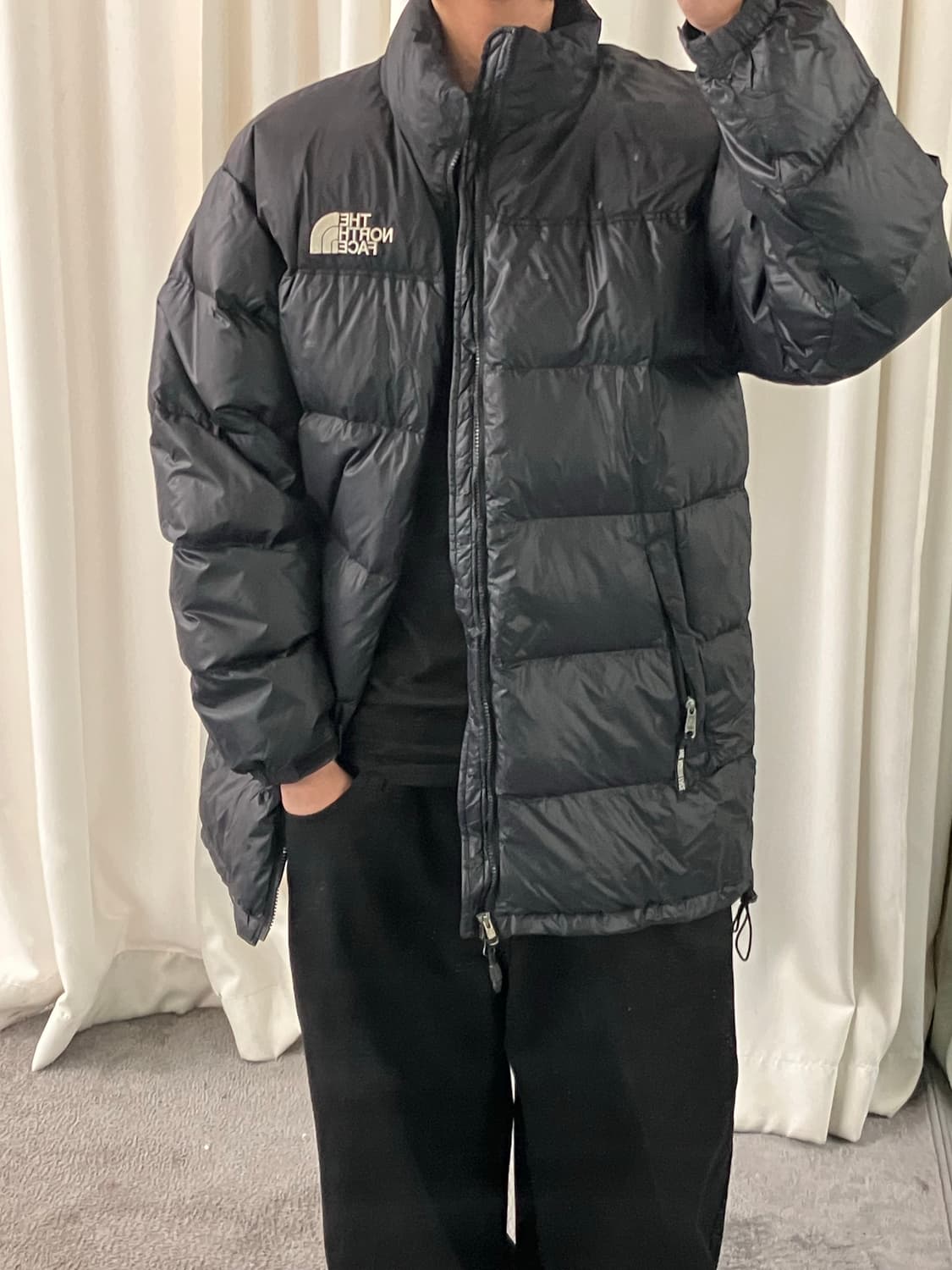 노스페이스 700 블랙 눕시 푸퍼 구스다운 롱패딩 L 상품이미지7