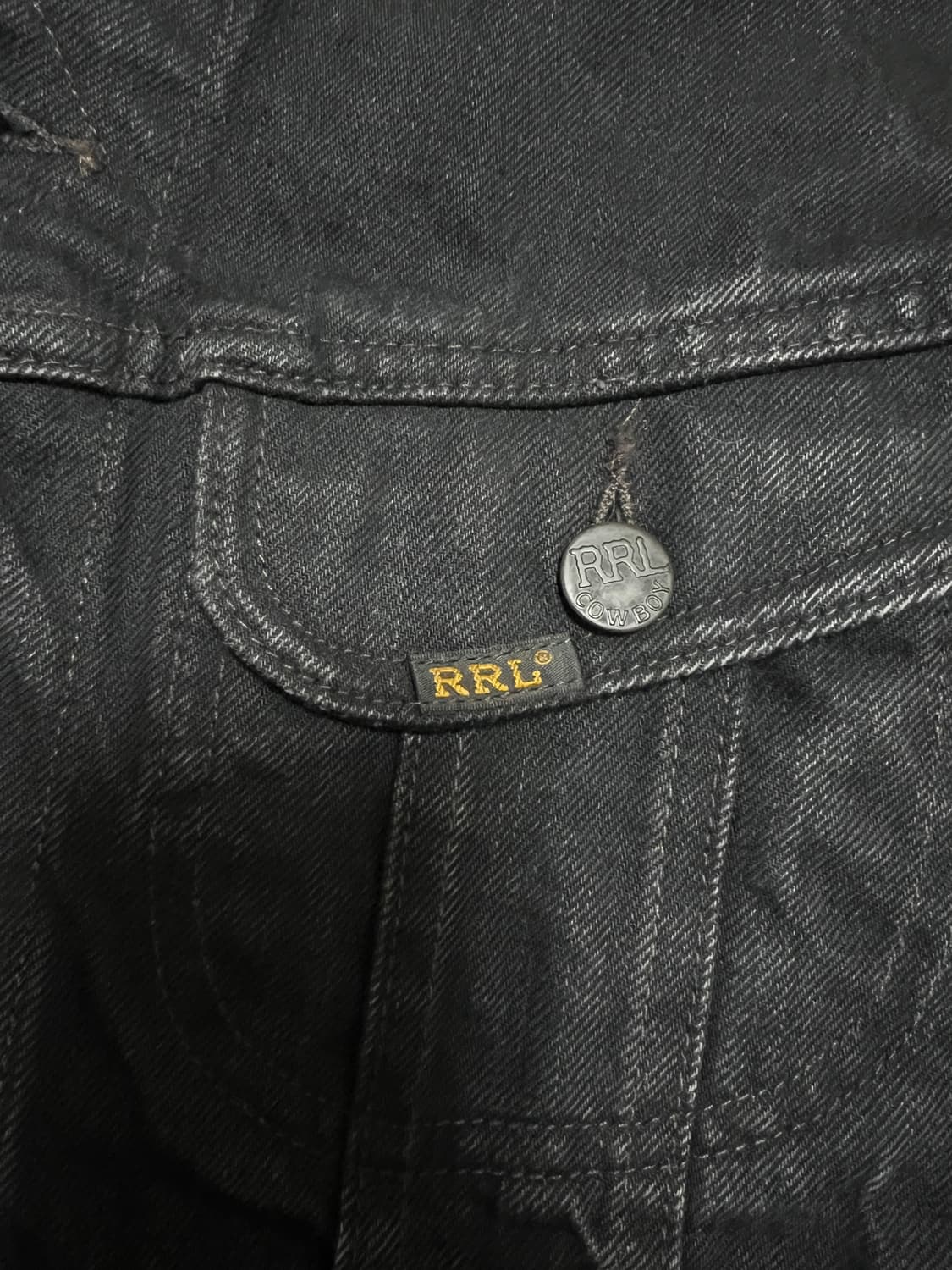 택포43) RRL 더블알엘 Lot271 블랙 트러커 데님자켓 S 상품이미지3