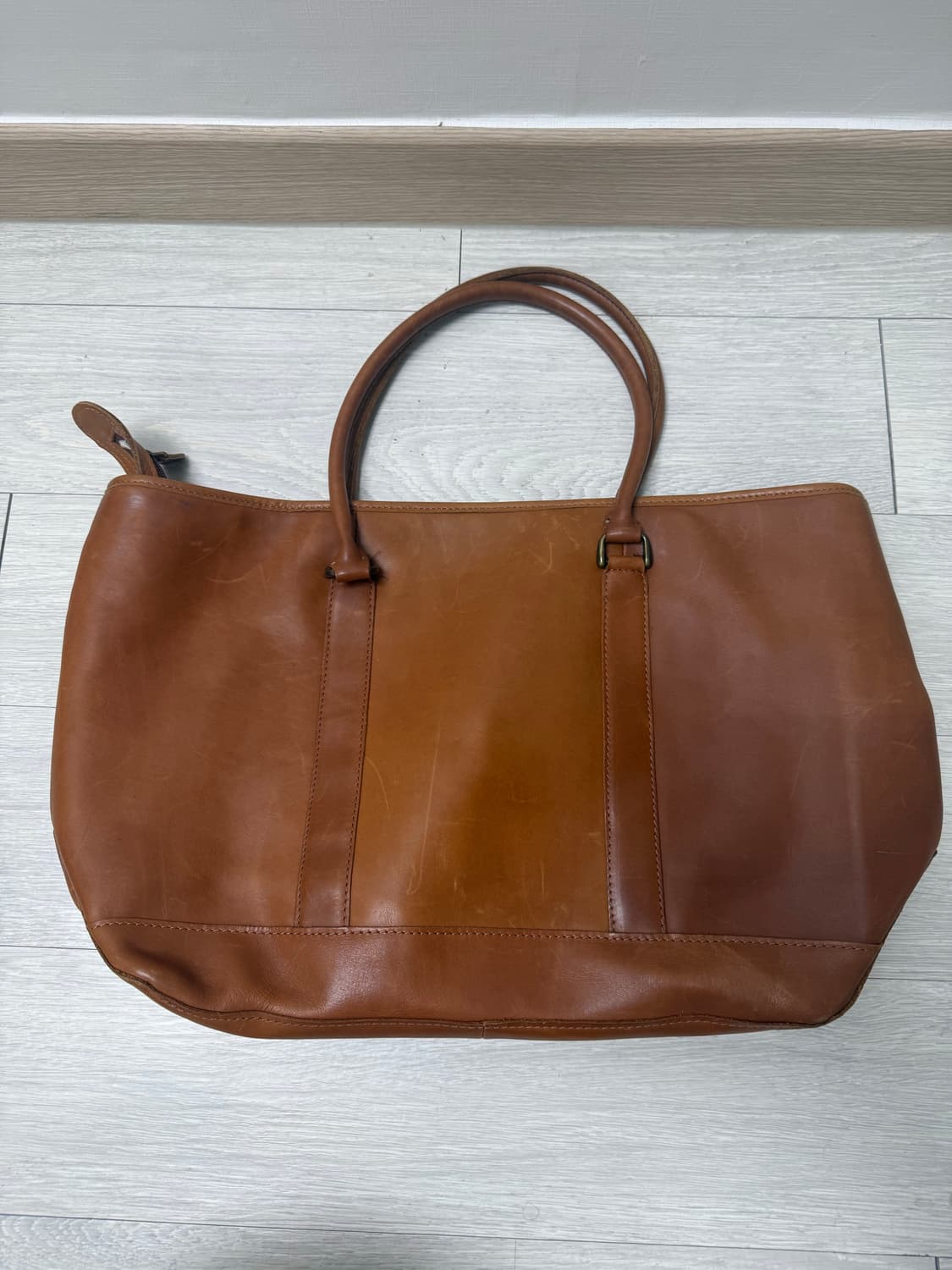 (OS)LLBEAN 엘엘빈 레더 라지 토트백 브라운 상품이미지1