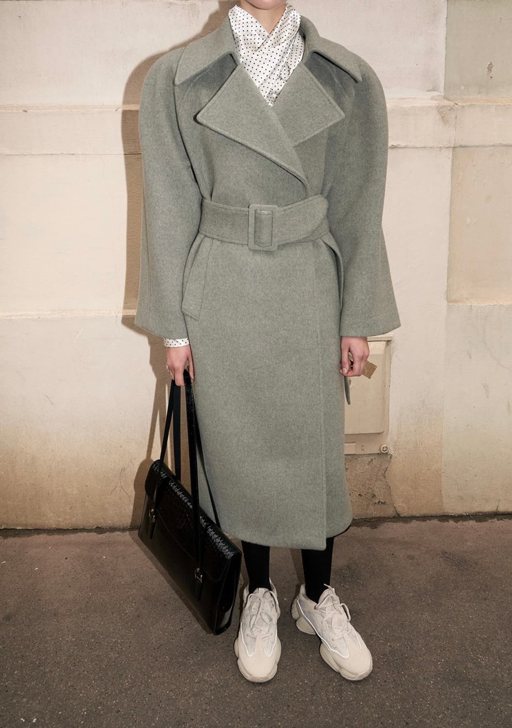 새상품)드래곤블루스 울 래글런 벨티드 롱 코트 M 상품이미지1