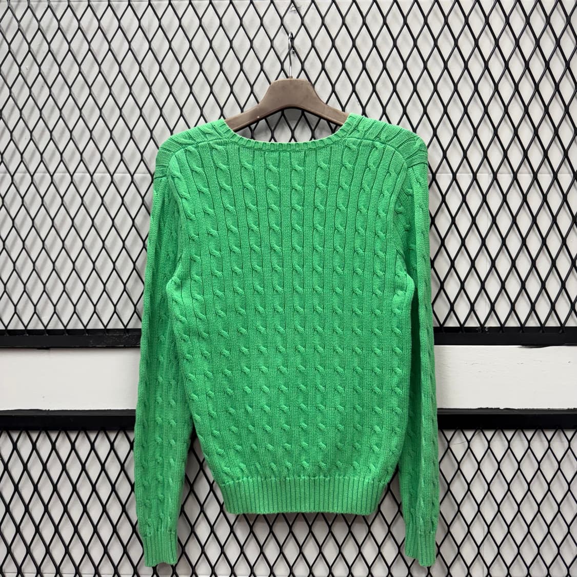 폴로 랄프로렌 케이블 니트 핑크 포니 포인트 라이트그린 상품이미지2