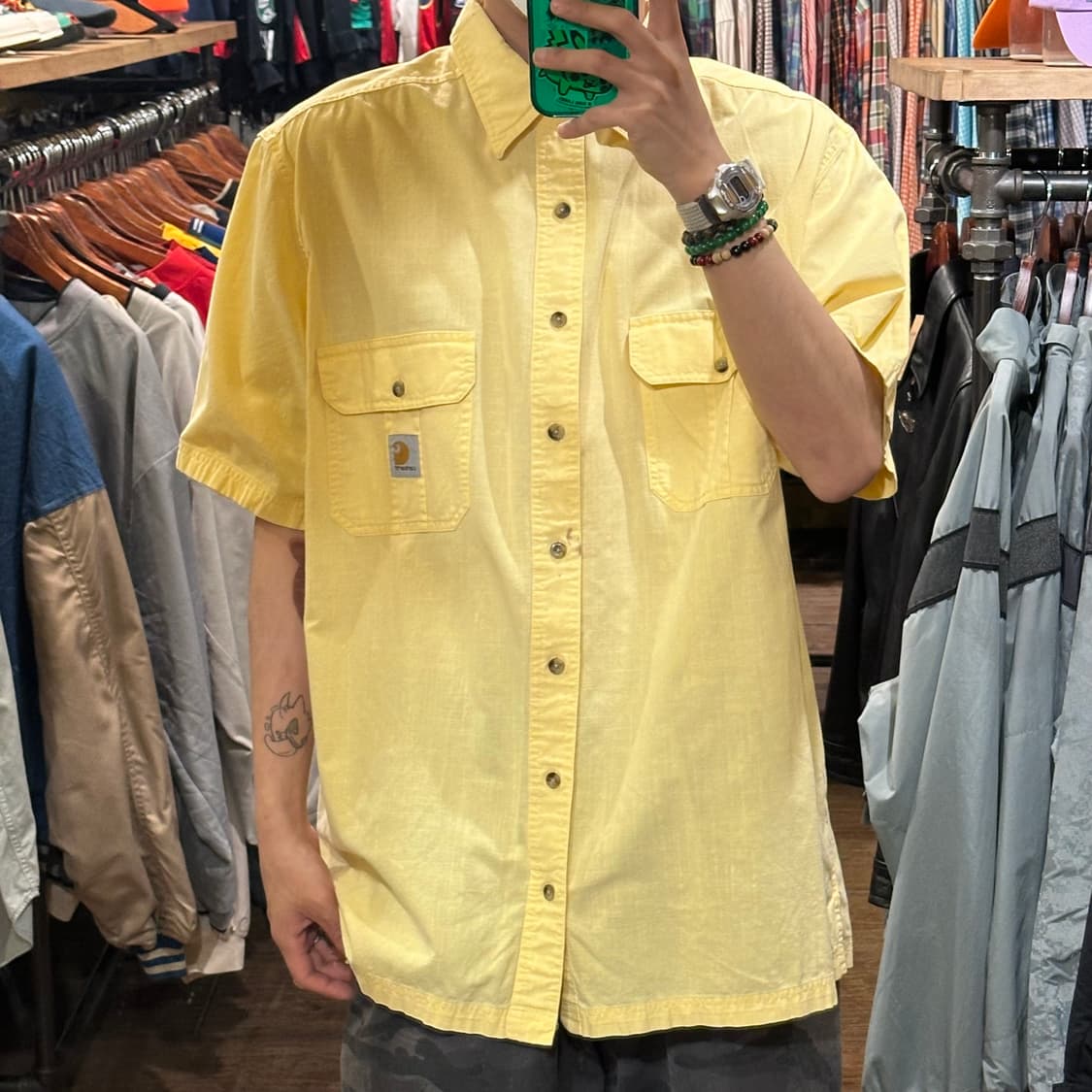 [HI] 칼하트 반팔셔츠 옐로우 상품이미지1