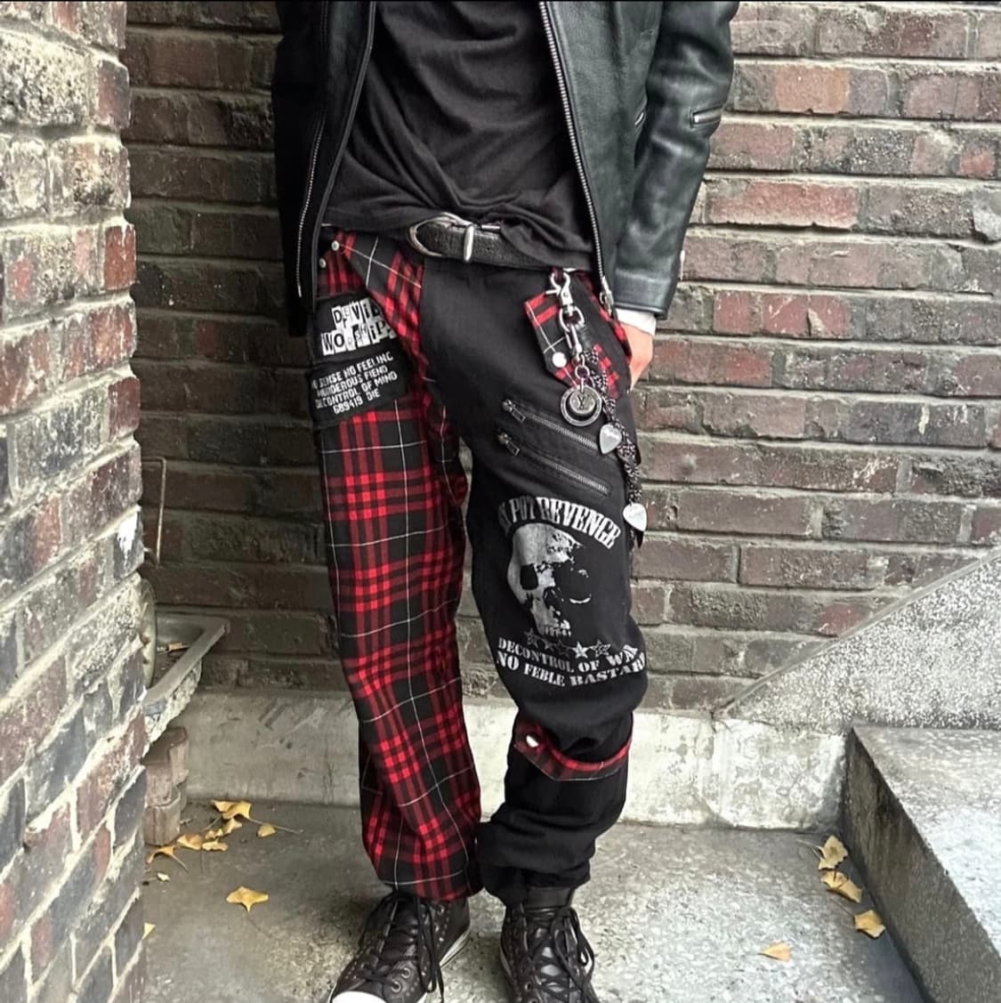 섹스팟리벤지 펑크 타탄체크 디테일 팬츠 상품이미지1