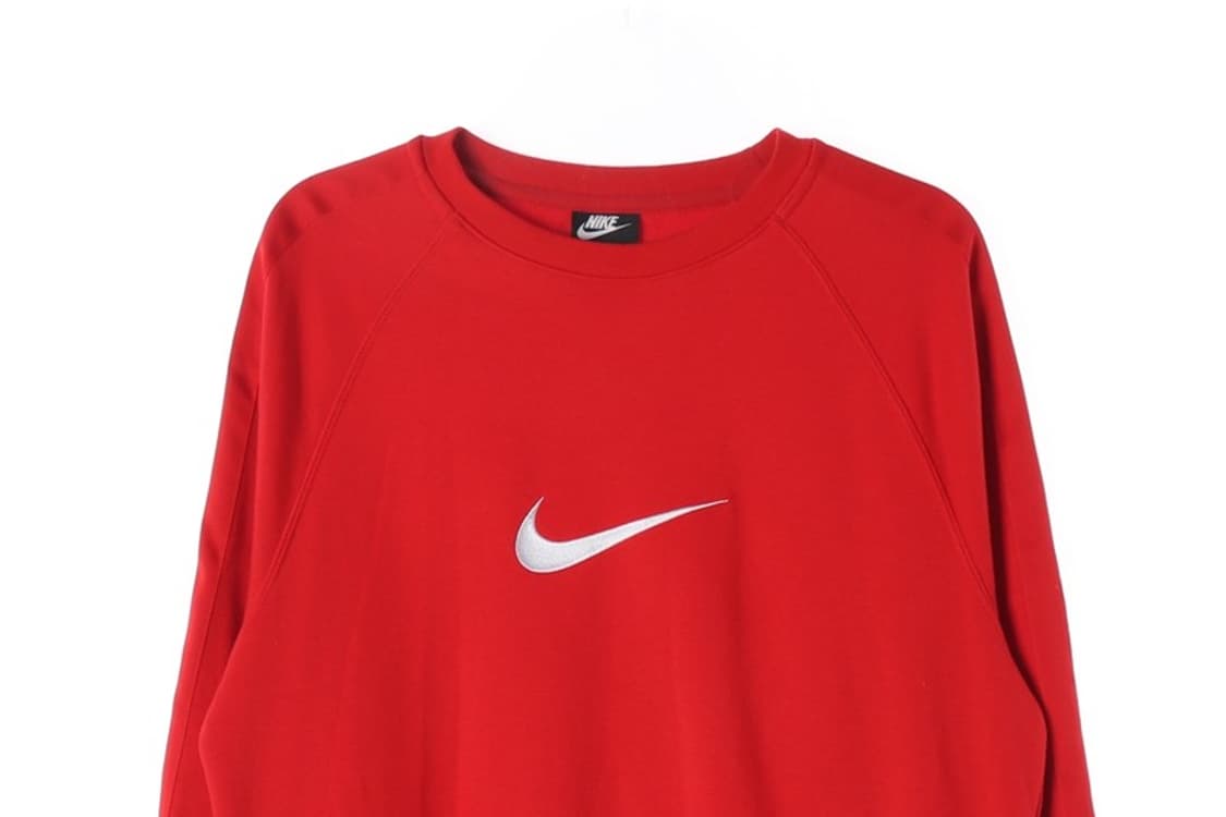 나이키 빈티지 센터 스우시 자수 맨투맨 레드 L 상품이미지3