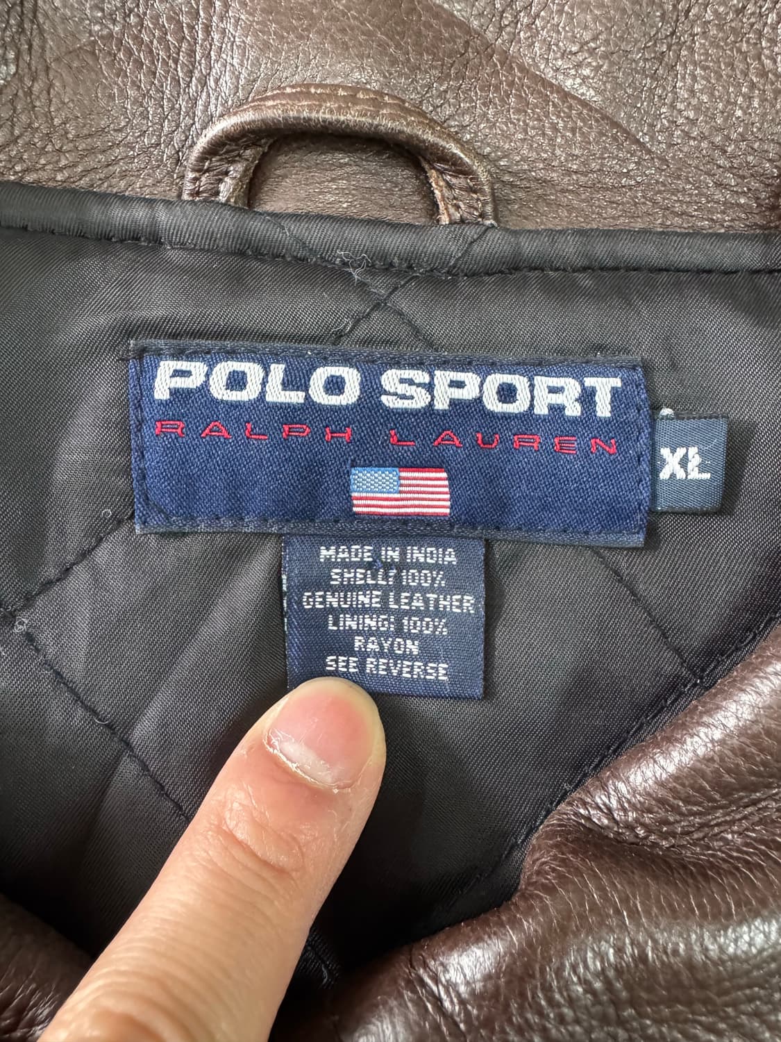 90s Polo sport 레더자켓 XL 상품이미지7