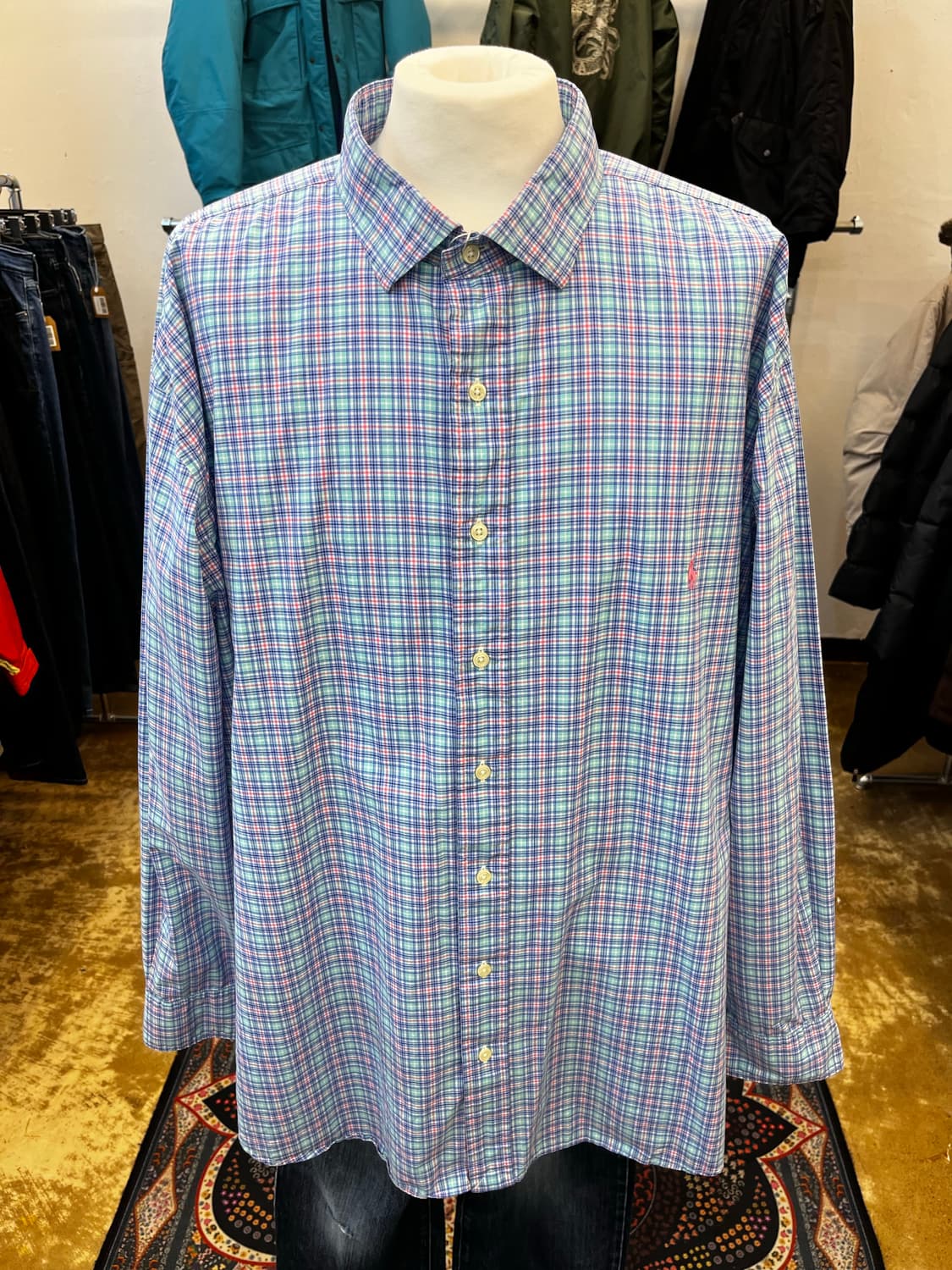 폴로 랄프 로렌 핑크 포니 체크 셔츠 상품이미지2