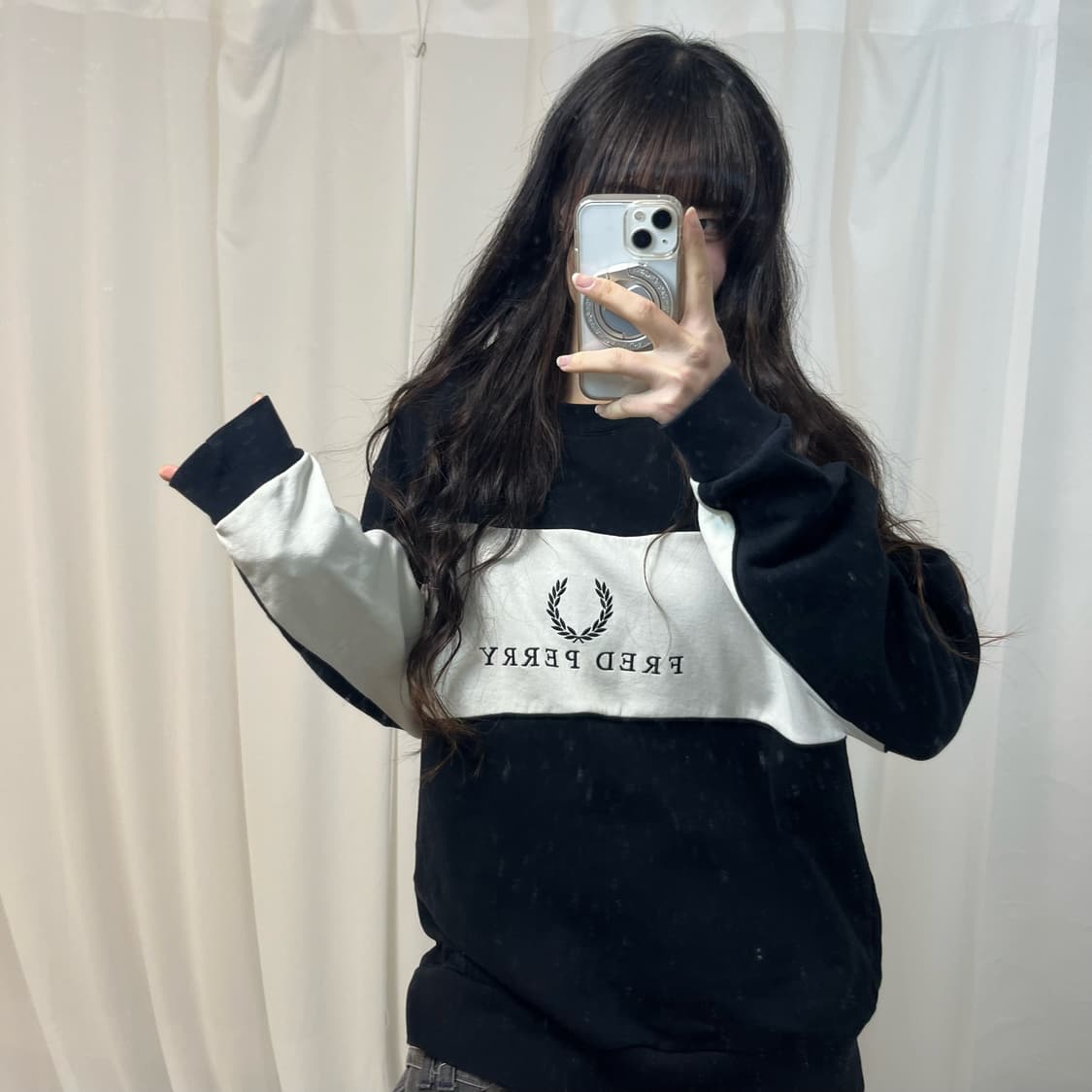 Fred Perry Black Contrast Sweatshirt 상품이미지2