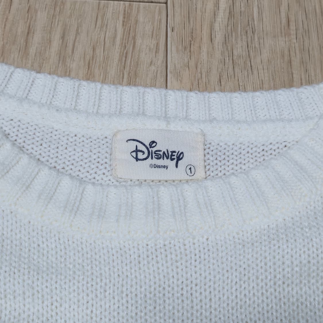 여성 디즈니 미키마우스 성조기 니트 아이보리 상품이미지3
