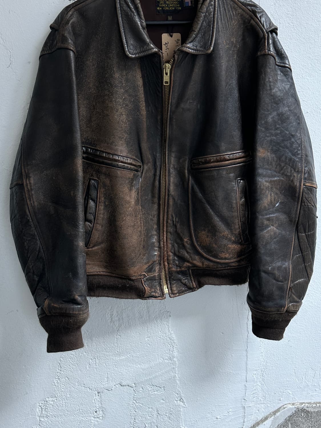 80's USA Made 아비렉스 A2 레더 봄버 자켓 상품이미지7