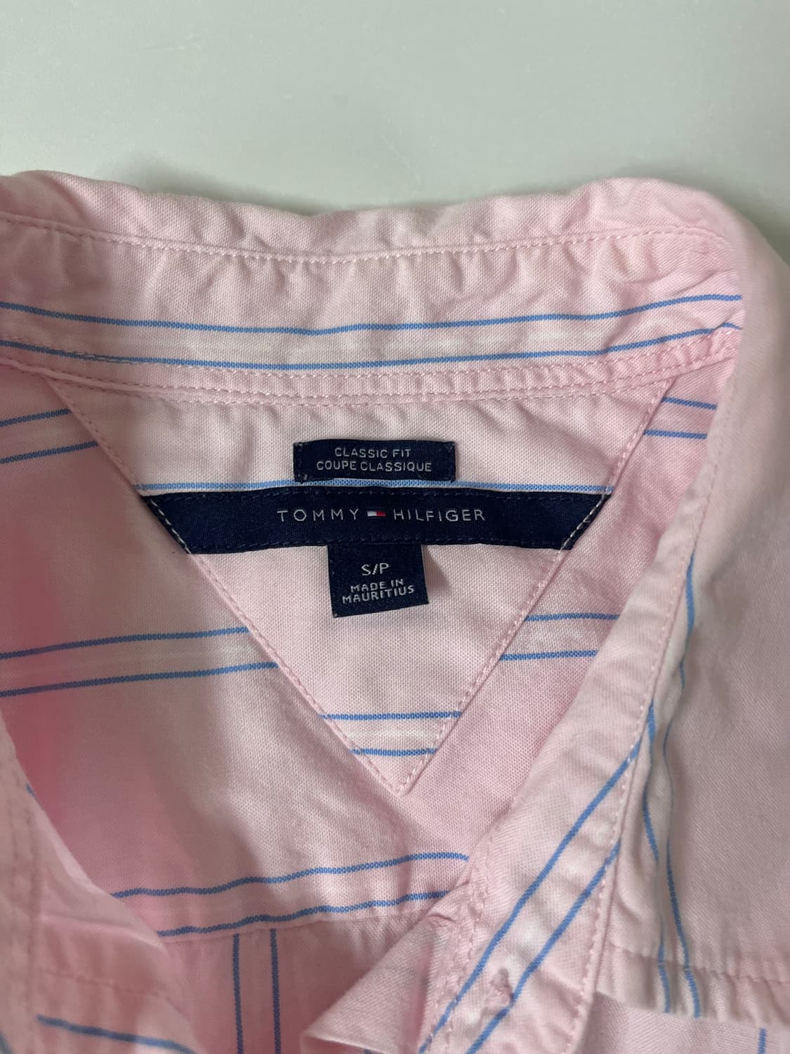 S) 타미힐피거 여성 스트라이프 셔츠 핑크 상품이미지4