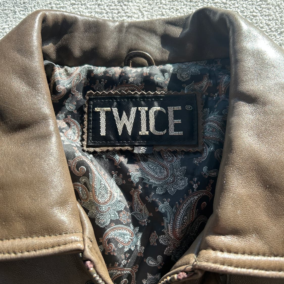 트와이스 레더자켓 봄버 시보리 가죽자켓 m 상품이미지2