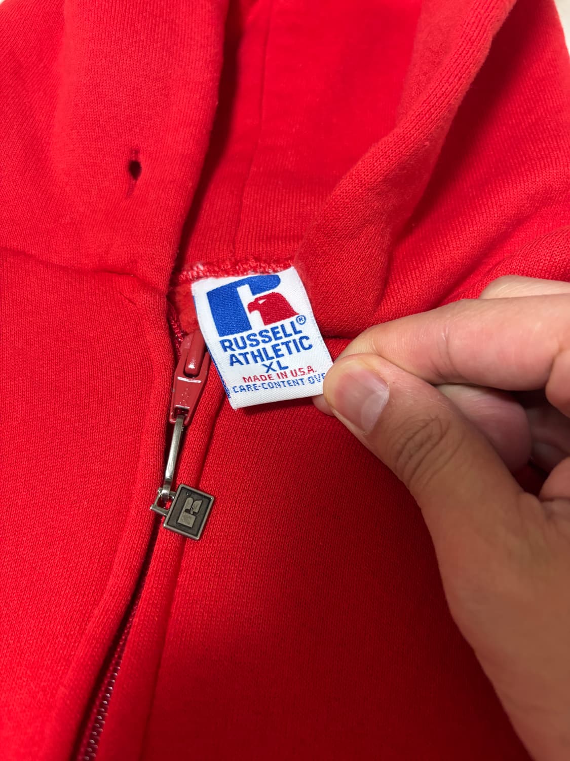 Usa 90s 러셀 애슬레틱 후드집업 레드 XL 상품이미지2