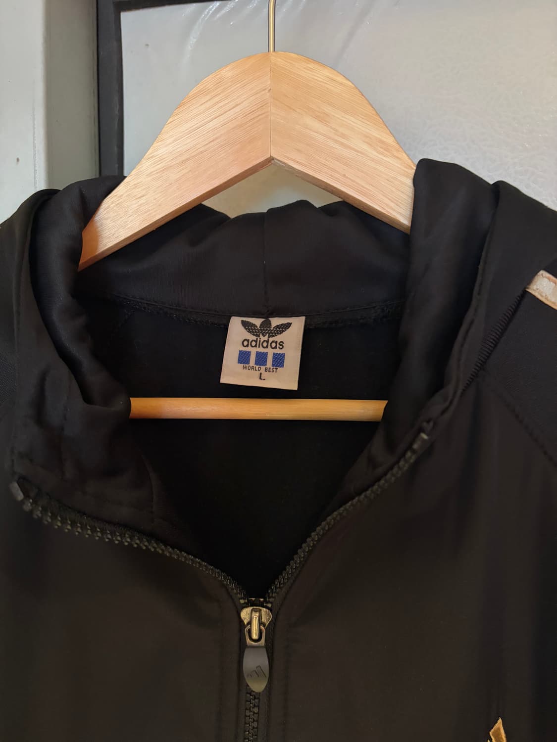 아디다스 블랙 골드 후드 트랙탑 져지 상품이미지5