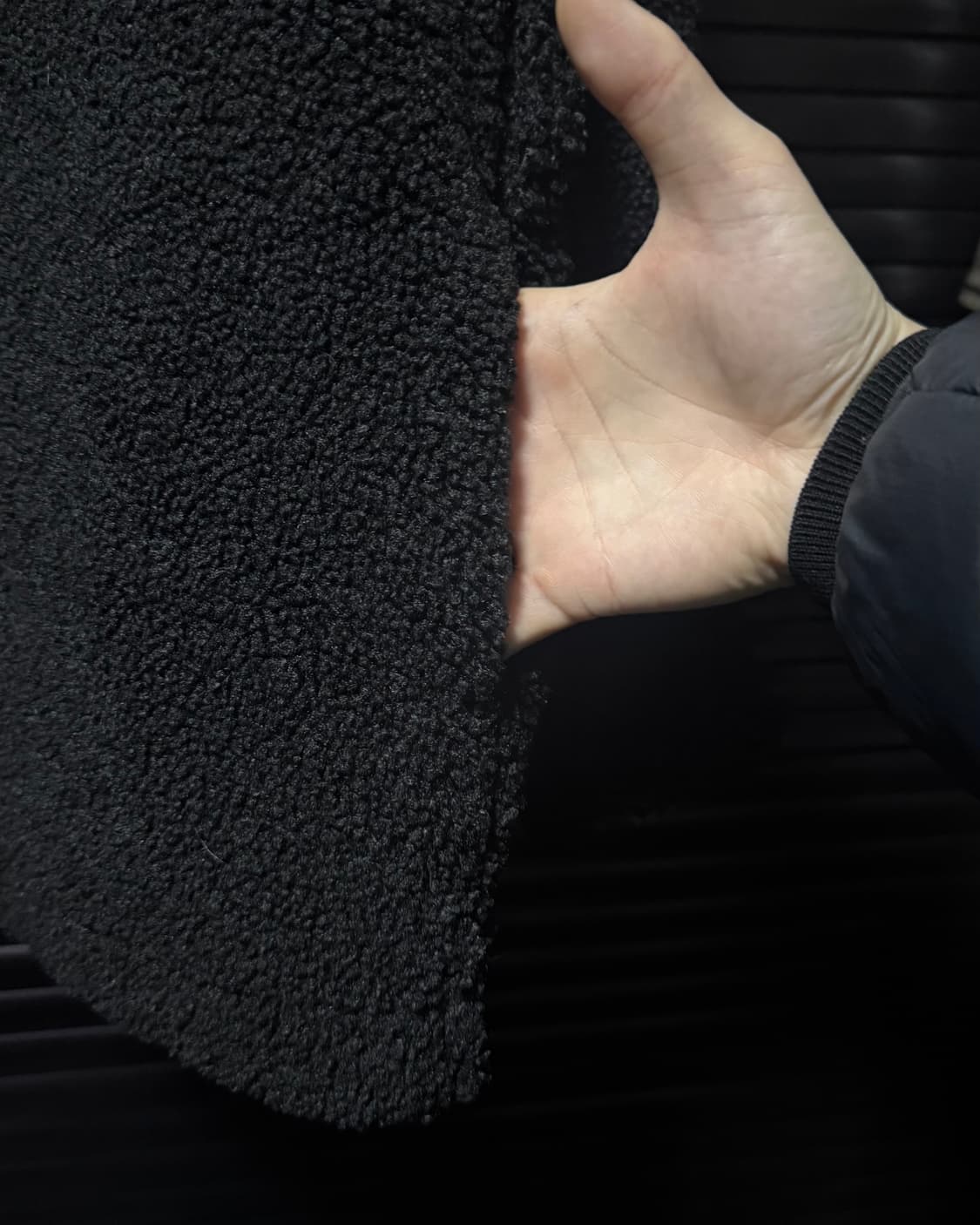 유니클로U 르메르 양털 후리스 플리스 코트 L 100 카라 가디건 블랙 상품이미지4