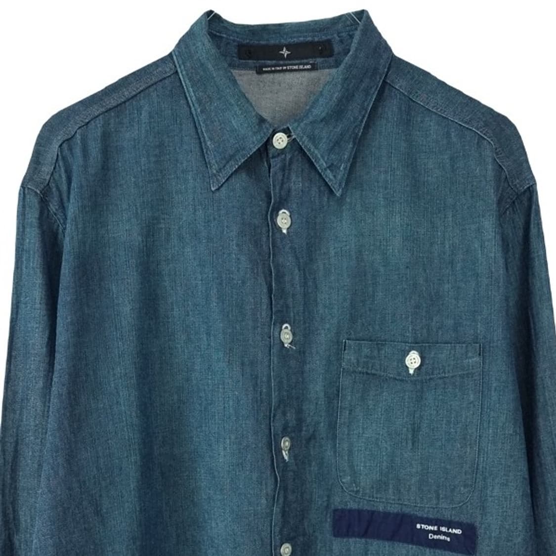 [스톤 아일랜드] 로고 프린팅 데님 셔츠 P01616 상품이미지4