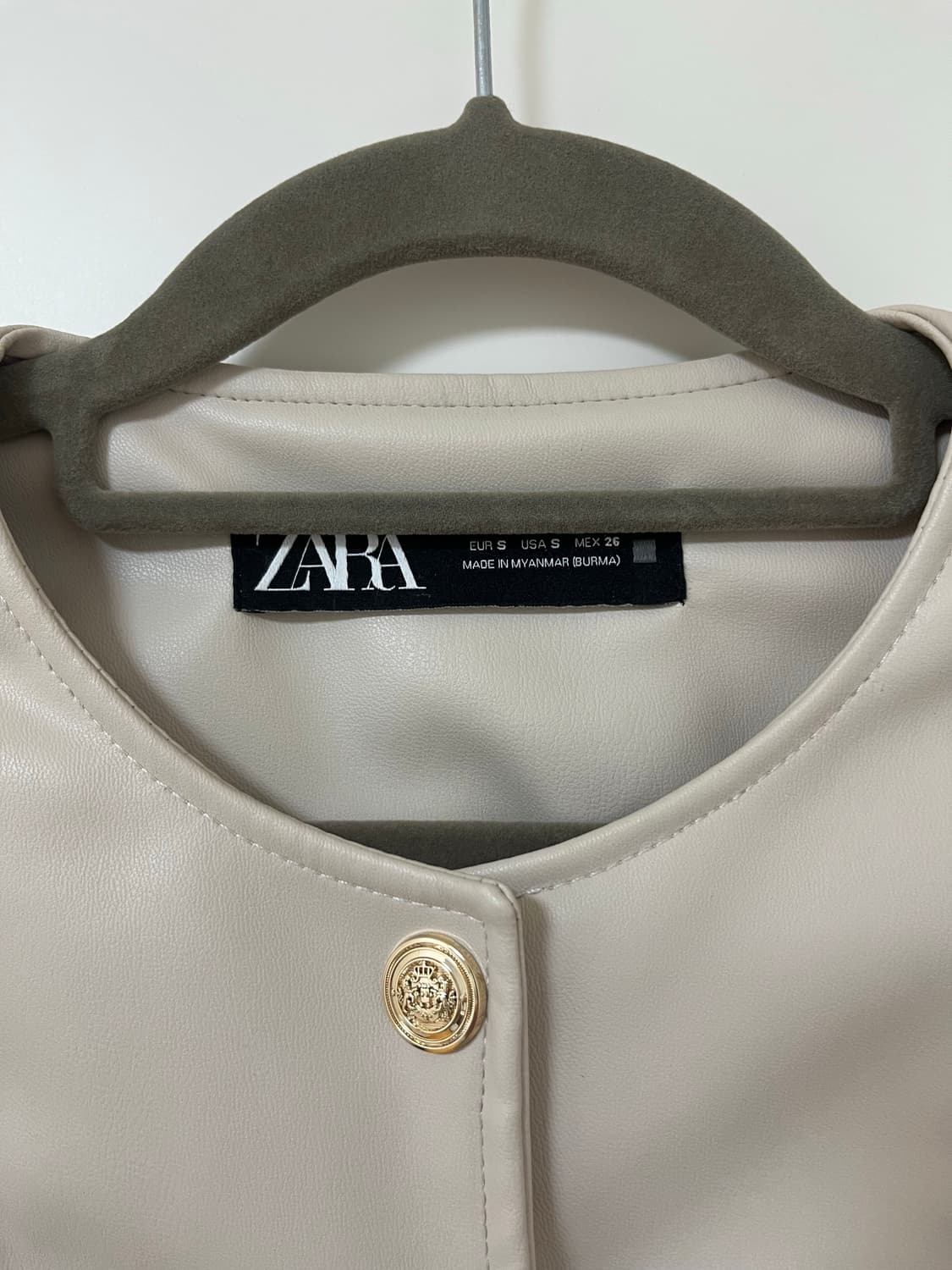자라 투웨이 레더 자켓 zara 베이지 빈티지 상품이미지2