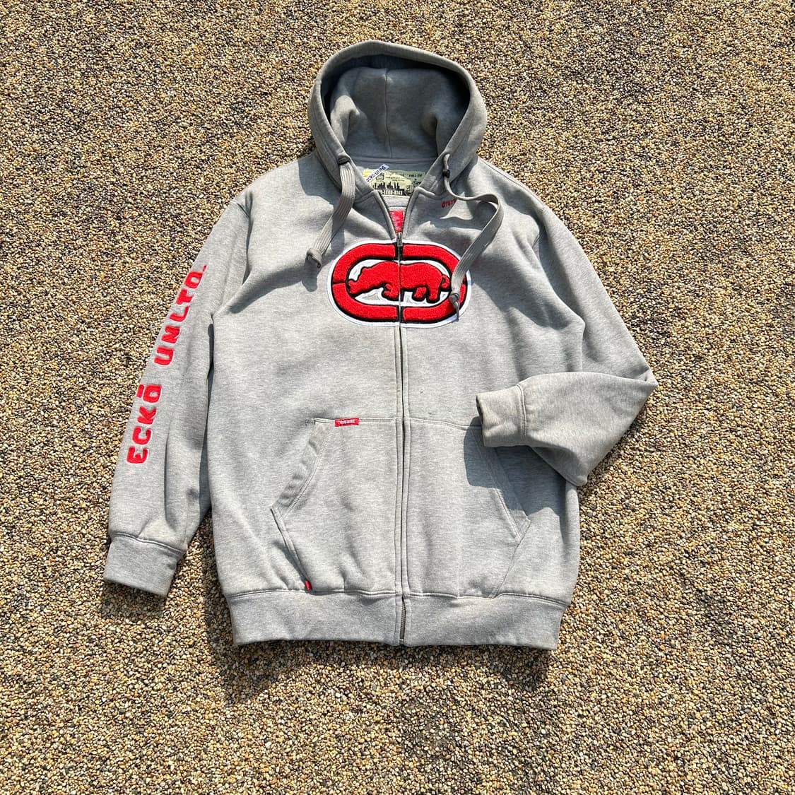 에코 올드스쿨 빅로고 헤비 후드집업 상품이미지1