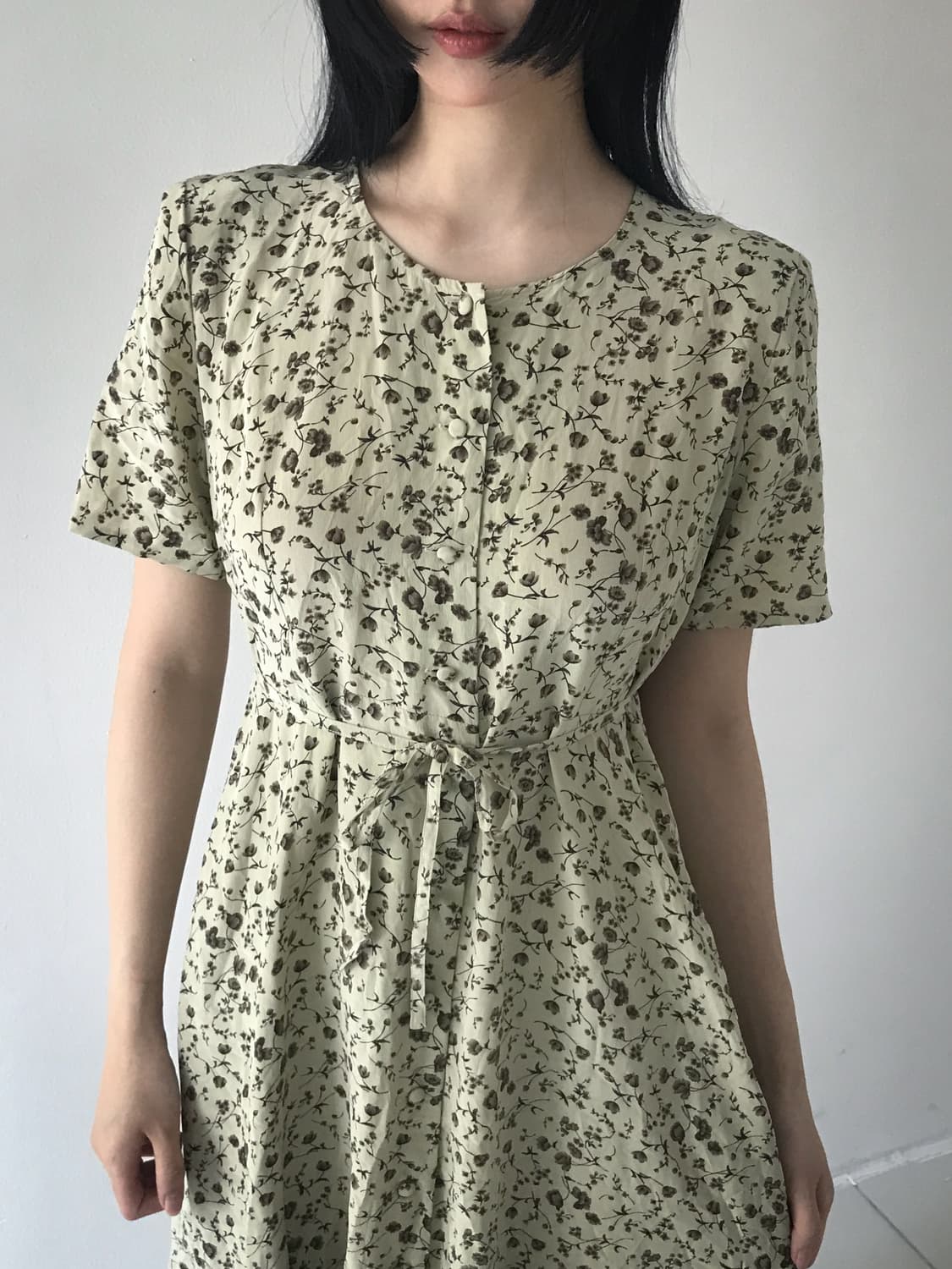 Lily Floral Button Ribbon Dress 상품이미지7
