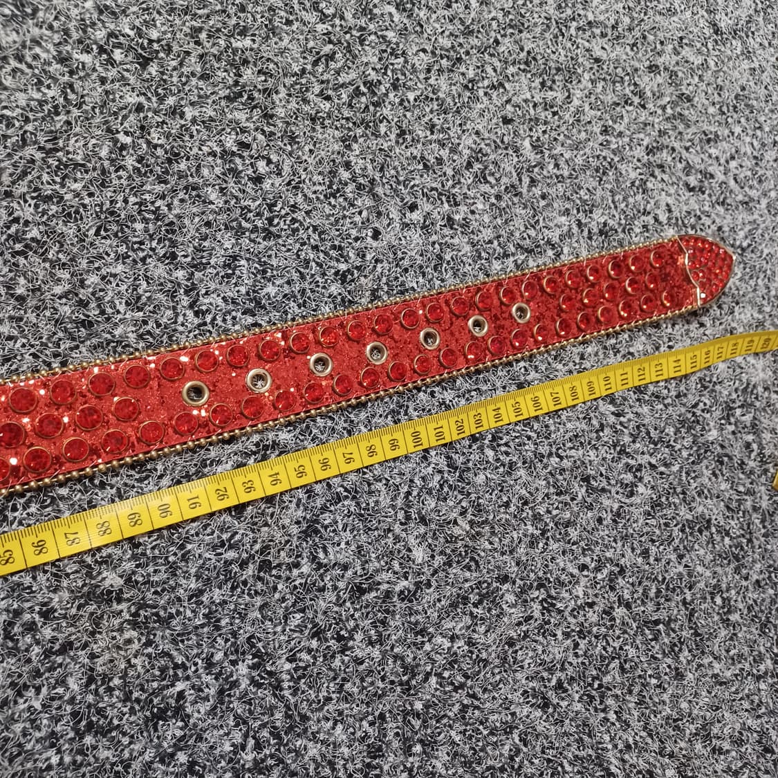 미사용 레드 큐빅 스팽글 벨트 상품이미지9