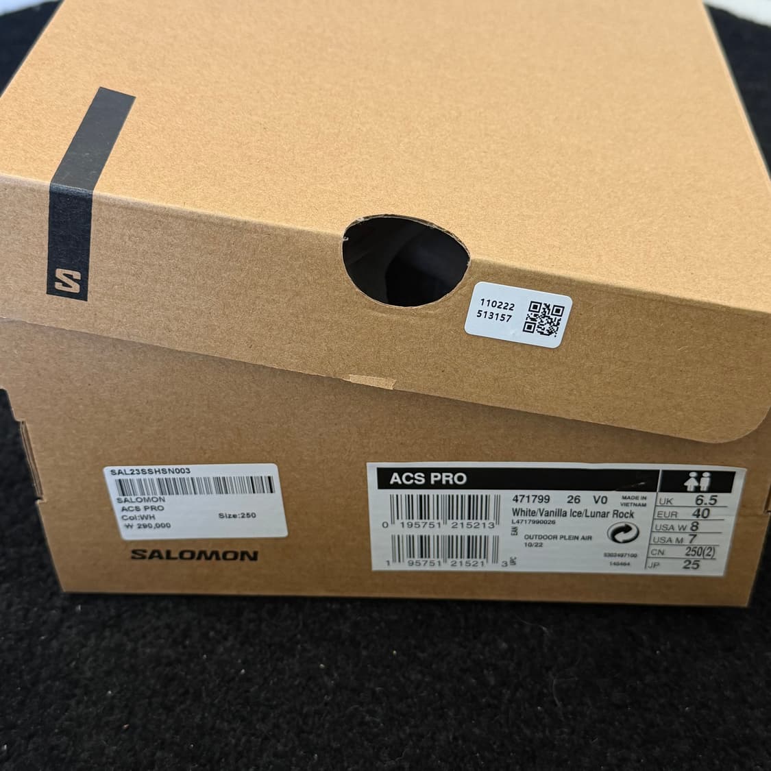살로몬 ACS PRO 화이트/바닐라 250 새상품  상품이미지7