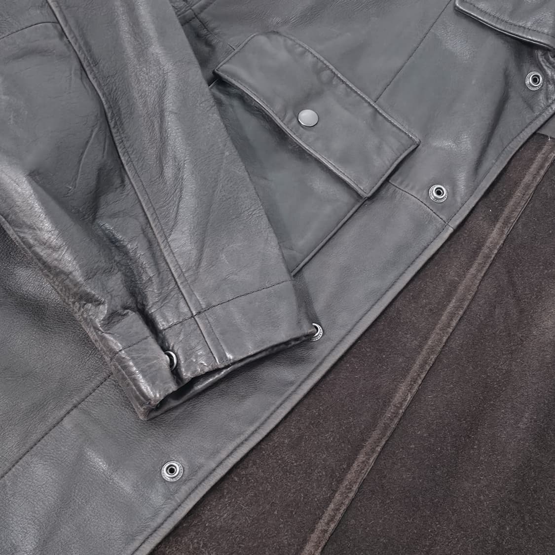 [XL] 90s 갭 레더 카 코트 다크 브라운 상품이미지4