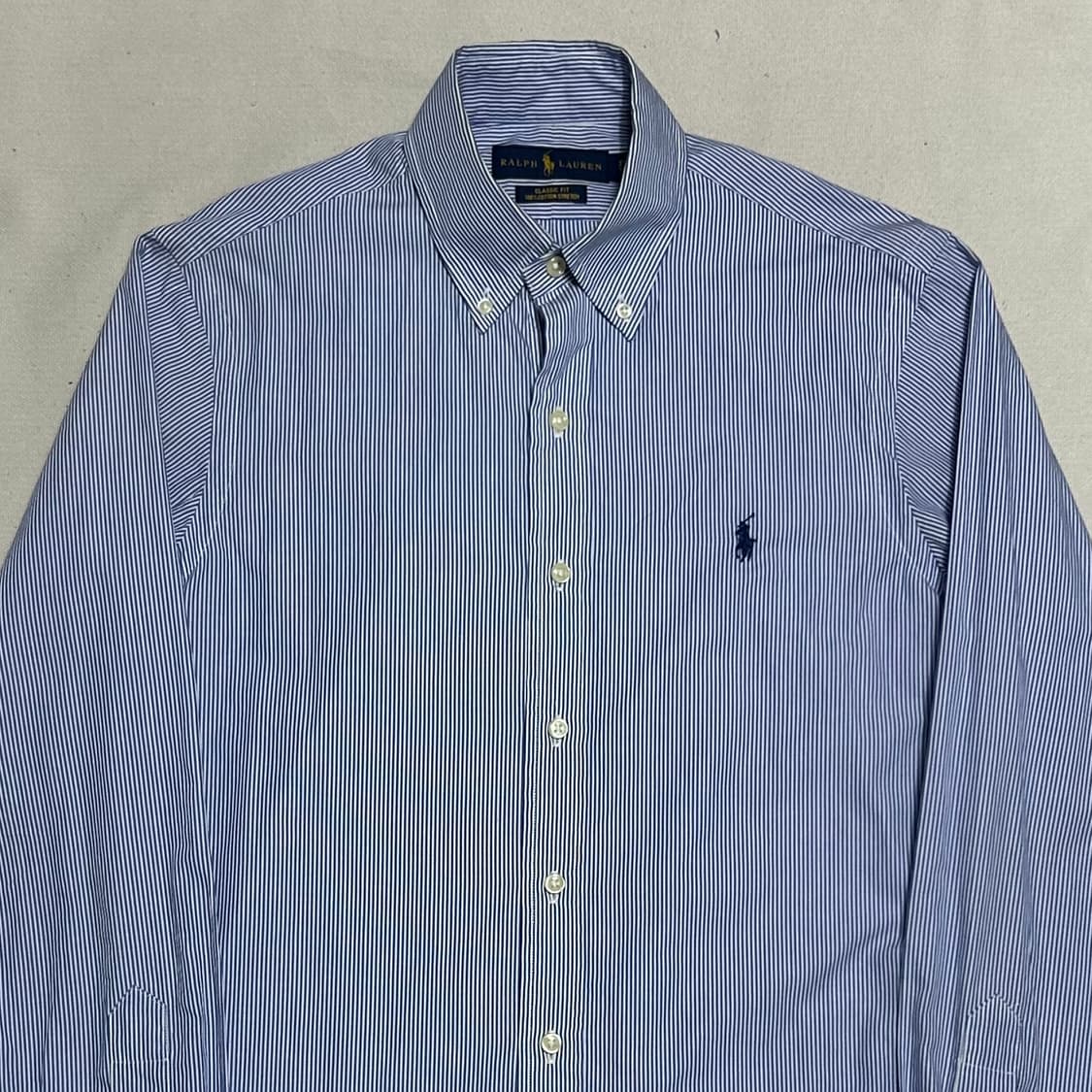 XS 폴로랄프로렌 클래식핏 블루 스트라이프 셔츠 상품이미지1