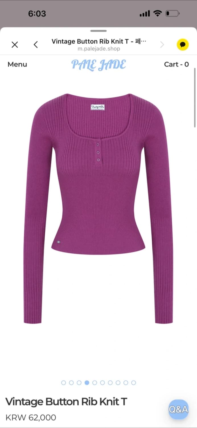 페일제이드 빈티지 버튼 립 니트 티 상품이미지1