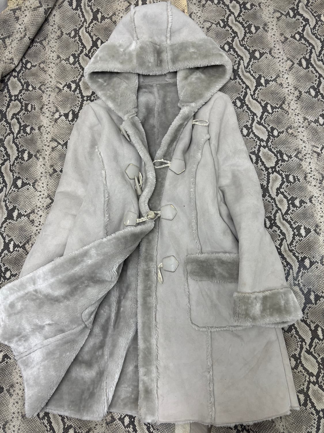 White&Grey Fur Over-Size Hoodie Coat 상품이미지5