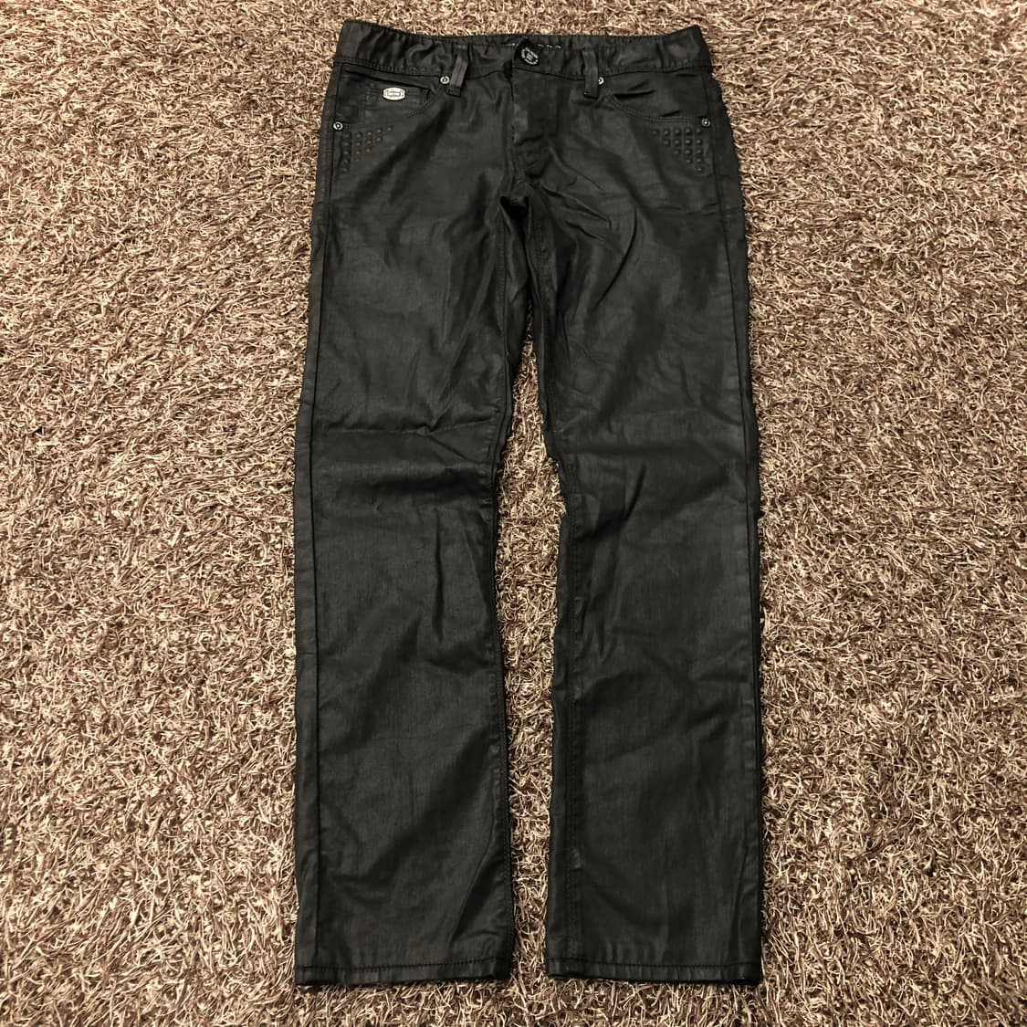 게스 블랙 코팅진 팬츠 상품이미지1