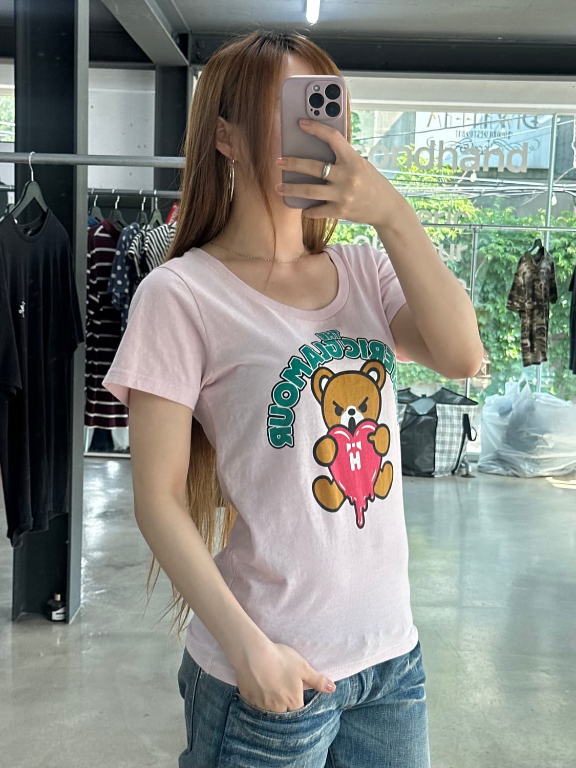 히스테릭글래머 아카이브 퍽베어 멜팅하트 반팔티  상품이미지3