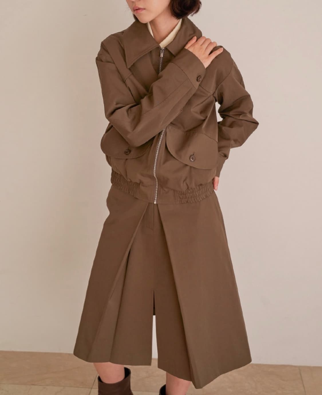 Ouro 버튼 플리츠 스커트 상품이미지1