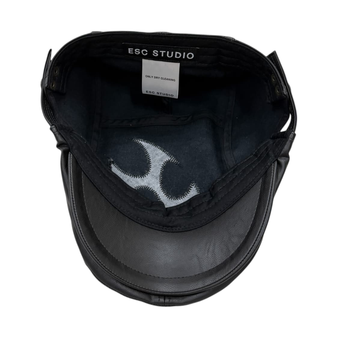 ESC STUDIO  워싱 레더 헌팅캡 모자 블랙 상품이미지3